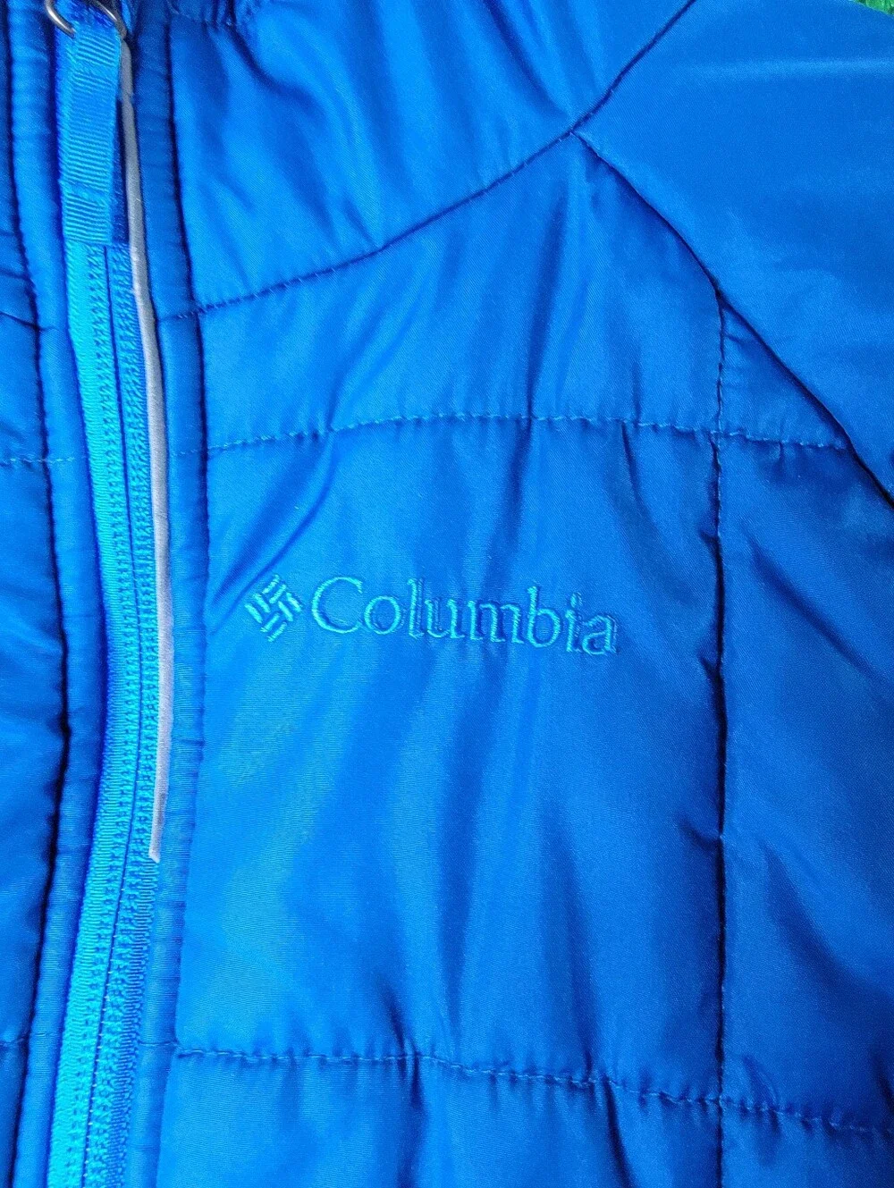 Columbia Sportwear Boy's Hooded Puffer Jacket Size Medium 10/12 Blue Full Zip